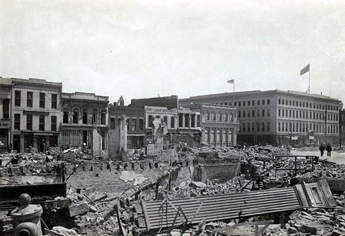 1906 earthquake, Montgomery Street block, SF